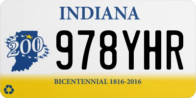 IN license plate 978YHR