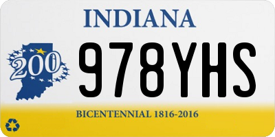 IN license plate 978YHS