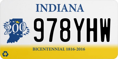 IN license plate 978YHW