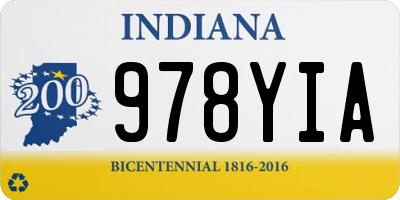 IN license plate 978YIA