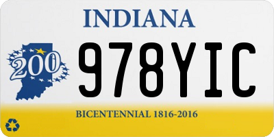 IN license plate 978YIC