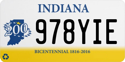 IN license plate 978YIE