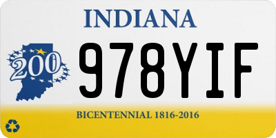 IN license plate 978YIF