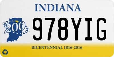 IN license plate 978YIG