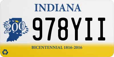 IN license plate 978YII