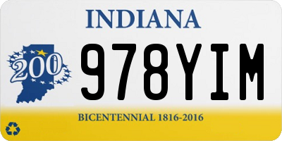 IN license plate 978YIM