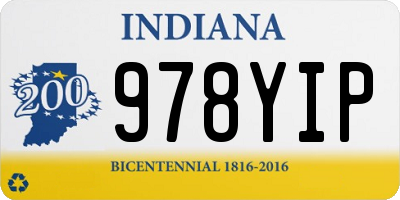 IN license plate 978YIP