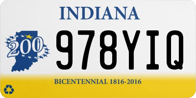 IN license plate 978YIQ