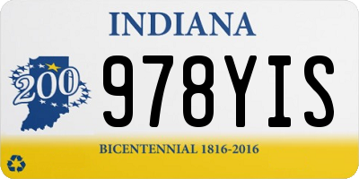 IN license plate 978YIS