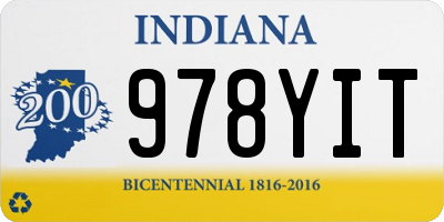IN license plate 978YIT