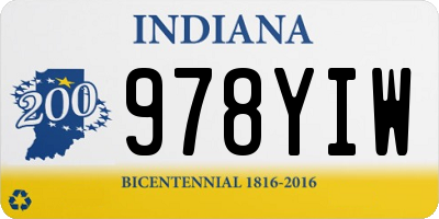 IN license plate 978YIW