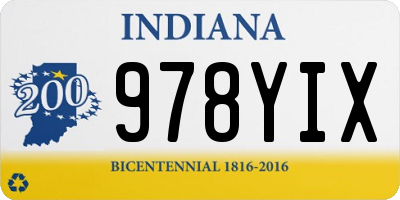 IN license plate 978YIX