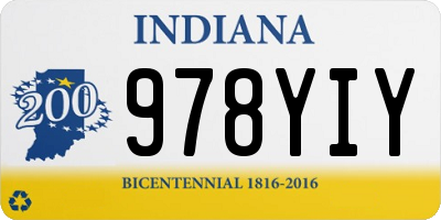 IN license plate 978YIY