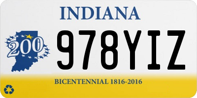 IN license plate 978YIZ