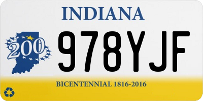 IN license plate 978YJF