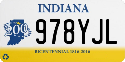 IN license plate 978YJL