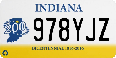 IN license plate 978YJZ