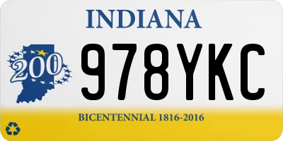IN license plate 978YKC