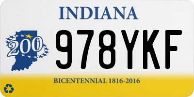 IN license plate 978YKF