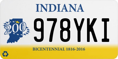IN license plate 978YKI