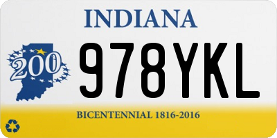 IN license plate 978YKL