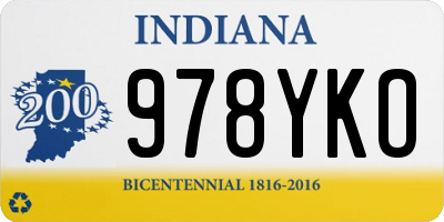 IN license plate 978YKO