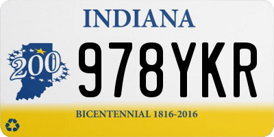IN license plate 978YKR
