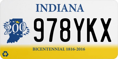 IN license plate 978YKX