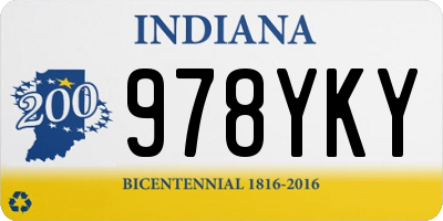 IN license plate 978YKY