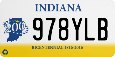 IN license plate 978YLB