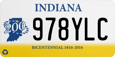 IN license plate 978YLC