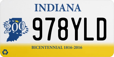 IN license plate 978YLD