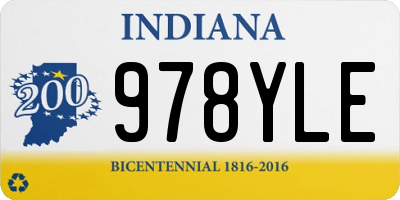 IN license plate 978YLE