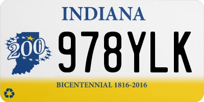 IN license plate 978YLK