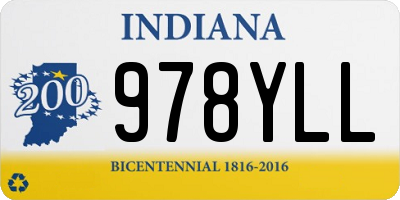 IN license plate 978YLL