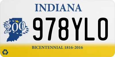 IN license plate 978YLO