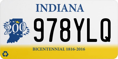 IN license plate 978YLQ