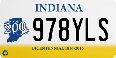 IN license plate 978YLS