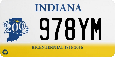IN license plate 978YM
