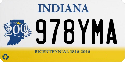 IN license plate 978YMA