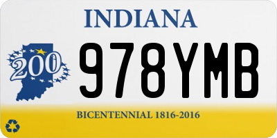 IN license plate 978YMB