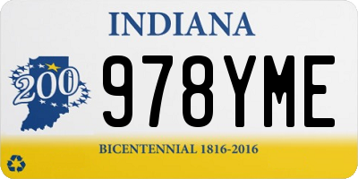 IN license plate 978YME