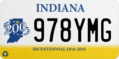 IN license plate 978YMG
