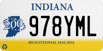 IN license plate 978YML
