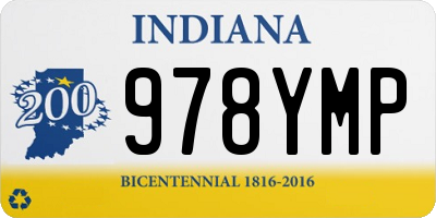IN license plate 978YMP
