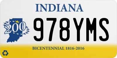IN license plate 978YMS