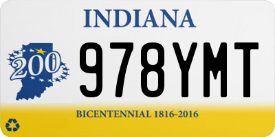 IN license plate 978YMT