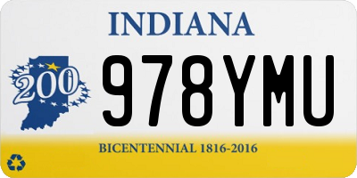 IN license plate 978YMU