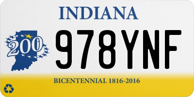 IN license plate 978YNF