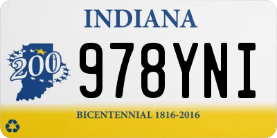 IN license plate 978YNI